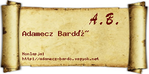 Adamecz Bardó névjegykártya